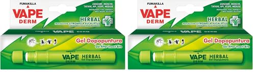 Vape Derm Herbal, Penna Gel Dopopuntura Zanzare, Formulazione con Proprietà Idratanti e Lenitive, Allieva il Fastidio delle Punture di Zanzare e Mosche, Dona Sollievo, 10 ml (Confezione da 2)
