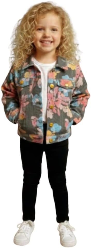 Trendy Girls Denim Jacket | Casual Outerwear with Full Button Front, Smart Collar & Pockets | Stylish Casual Kids Jacket for Everyday, Travel, Party & Daily Style