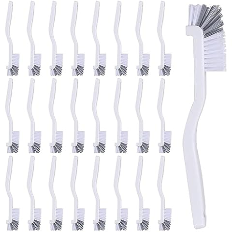 Set of 24, Kitchen Scrub Brush Bulk Sink Bathroom Brush Edge Corner Cleaning Brush Right Angle Mini Grout Brush for Household Dishwasher Tile Lines Window Track Deep Cleaning (White) Cover