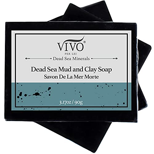 Vivo Per Lei Dead Sea Soap - Acne Soap with Dead Sea Salt - Get Irresistible Skin with this Exfoliating Soap Bar - Dead Sea Mud Soap for Gentle Cleansing (3 pack)