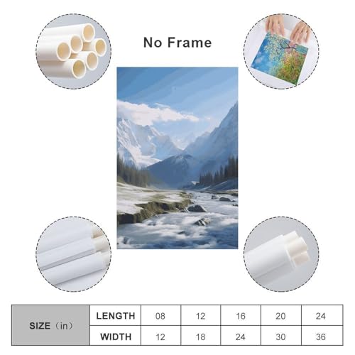Impression sur toile sommets enneigés pour illuminer une chambre sombre
