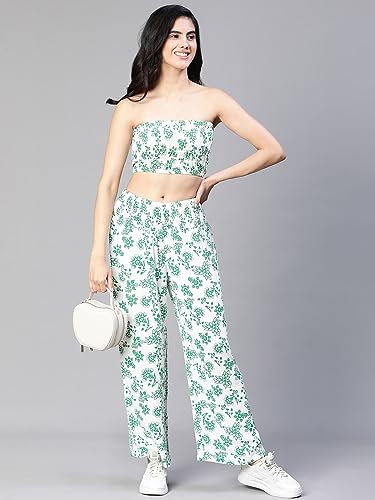 Image of oxolloxo Women Floral Print Bustier Crop Top