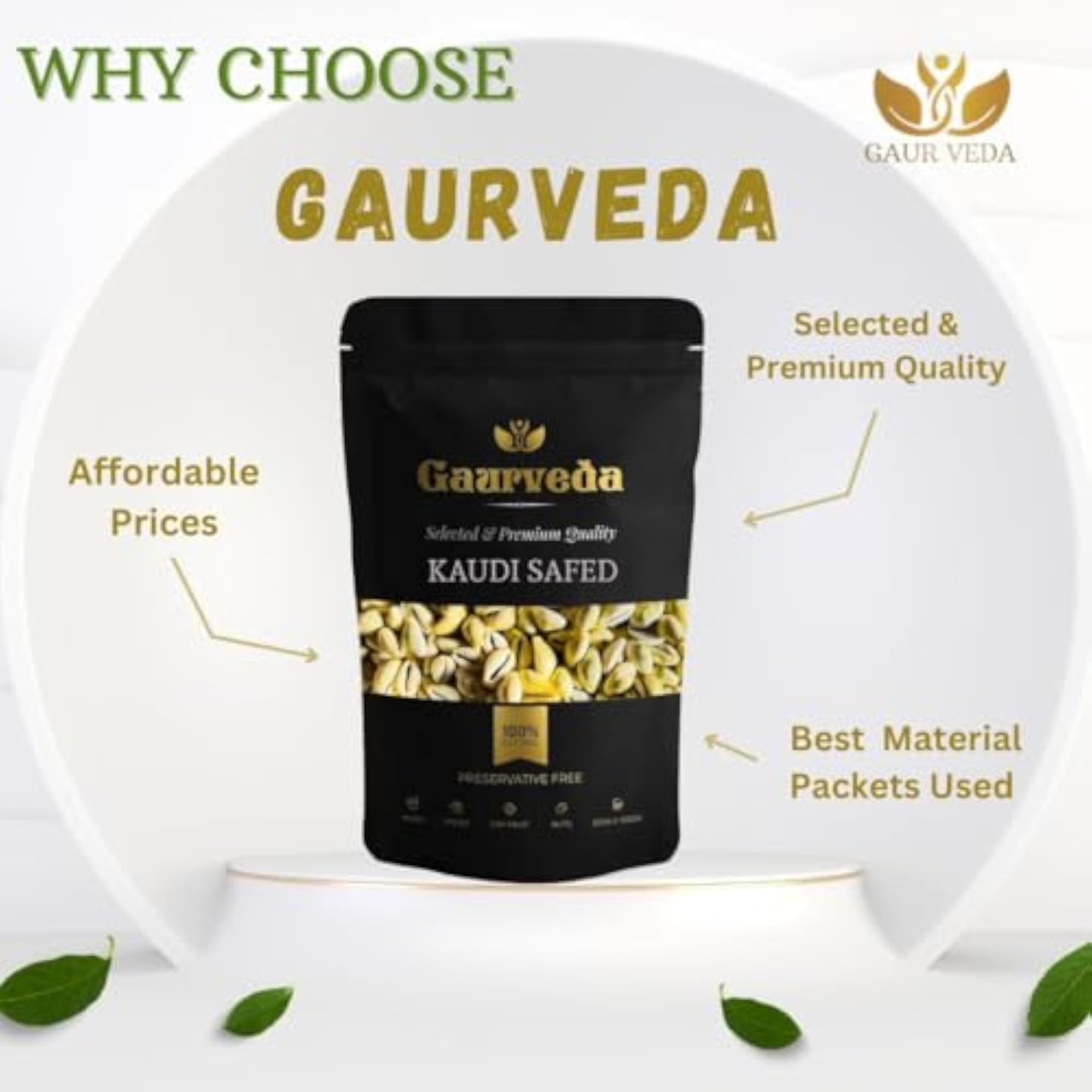 Yellow Kaudi (Pack of 11 Pieces) - Pure Kowdi Safed