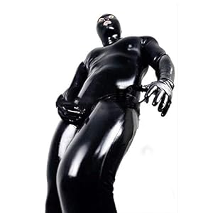 Mannen Sexy Lakleren Bodysuit Jumpsuit voor Clubwear Kruis Rits Lingerie Kostuum Erotische Kleding Latex Catsuit,Black,M