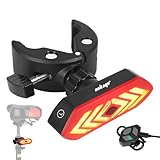 ulip Bike Scooter Tail Light with Turn Signals Wireless Remote Control Bicycle Rear Light Back USB Rechargeable Ultra Bright Safety Warning Cycling Tail Light for Night, Medium, black red