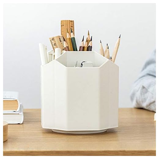 Desktop Organizer with Pencil Holders, Office Accessories Caddy, School Supplies Organizer for Pen, Colored Pencil, Art Brushes, 5 Compartments, White , Gift for Teachers, Classmates, and Friends