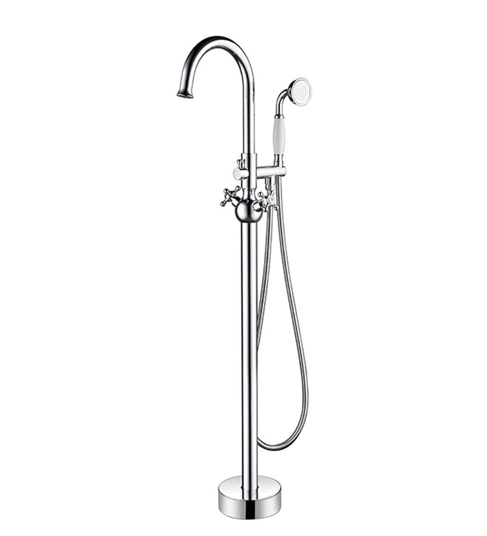 SnamicE Faucet Floor Stand Bathtub Faucet Solid Brass Bathtub Faucet Mixer tap Floor Floor Brass Chrome Luxury,