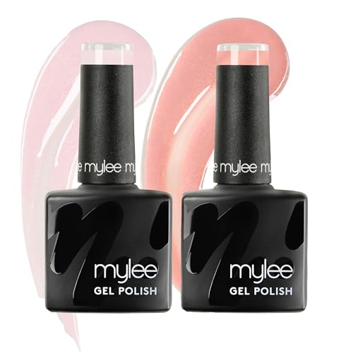 Mylee Gel Nail Polish Duo 2x8ml [Blushing Bride] - UV/LED Soak-Off Nail Art Manicure Pedicure for Professional, Salon & Home Use - Long Lasting & Easy to Apply, Vegan & Cruelty Free