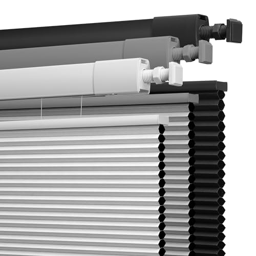 Boolegon No Drill No Tools Cellular Shades Top Down Bottom Up Honeycomb Blinds Blackout Cordless Window Blinds Easy to Install Cellular Shade for Windows,Blackout-White,35" W x 48" H by Boolegon - Used condition - US$72.82