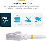 StarTech.com 3ft White CAT8 Ethernet Cable, Snagless RJ45, 25G/40G, 2000MHz, 100W PoE++, S/FTP, 26AWG Pure Bare Copper, LSZH | 2000MHz bandwidth, 25G/40G speeds, 26AWG copper, LSZH, Gold-plated RJ45, Patch Cable, Ethernet Cord, Pure Bare