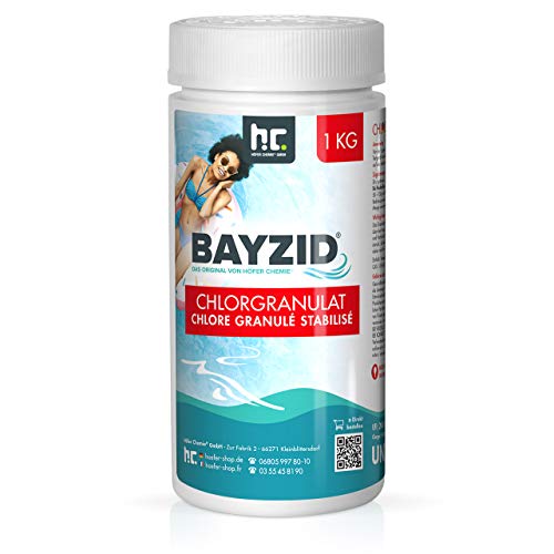 Höfer Chemie 1 x 1 kg BAYZID Granulé de Chlore Choc pour Piscine - HAUTEMENT EFFICACES Rapidement solubles avec Une teneur en Chlore Actif de 56%