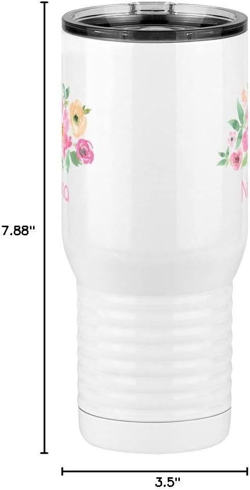 Just So Posh Nana Flowers Tumbler, Travel Coffee Mug with Handle and Slider Lid, White 20 oz Polar Camel, Stainless Steel, Vacuum Insulated - Image 8