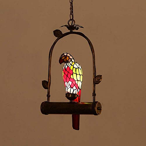 Lustre perroquet en vitrail pour une douce ambiance rétro nostalgique