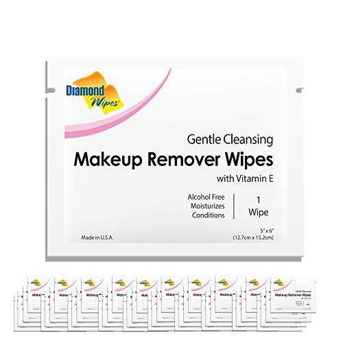 Diamond Wipes Gentle Makeup Remover Cleansing Face Wipes Pack of 50 Wipes Made with Vitamin E Perfect for Waterproof Makeup