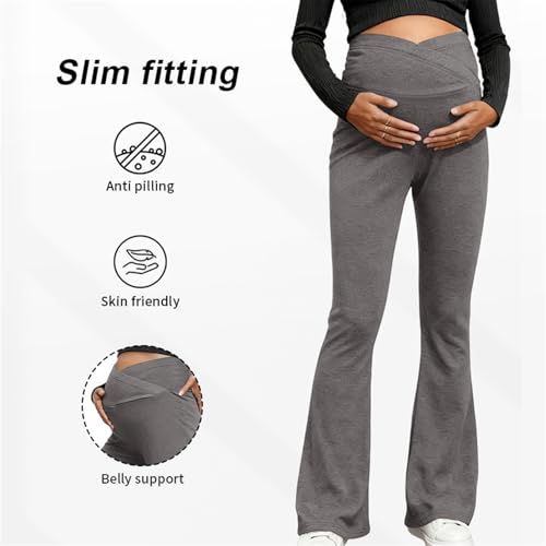 Pantalon de grossesse à jambe large et tissu extensible thermorégulateur
