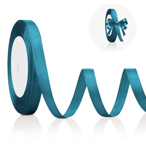 Teal Ribbon for Gift Wrapping, 25 Yards 3/8 Inch...