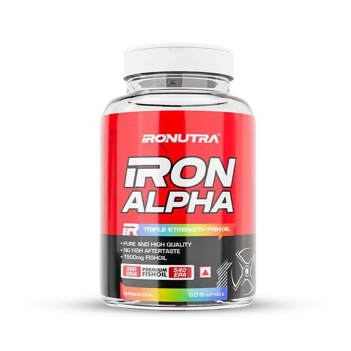 Image of Iron Alpha Omega 3 Fish Oil Capsules, 1500mg Fish Oil with 360mg DHA & 540mg EPA, 60 Softgels