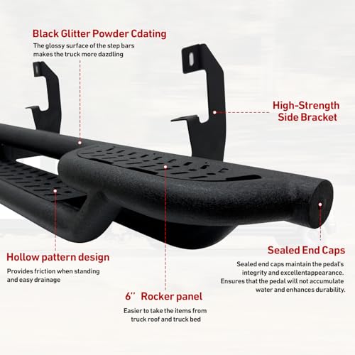 Estribo lateral de acero negro para Chevy Silverado 2019-2025 miniatura 5