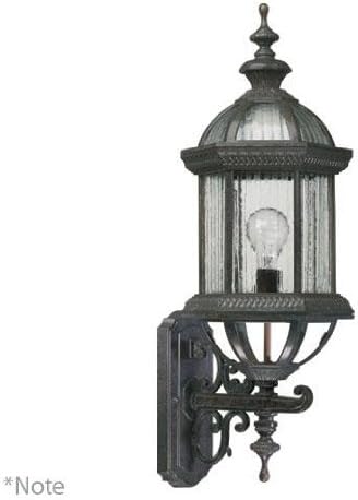 Quorum 7812-72 Stelton - One Light Large Wall Mount, Rustic Silver Finish with Water Seeded Glass