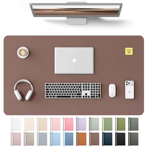 Image of YSAGi Leather Desk Protector, Office Mat, Large Mouse Mat, Non-Slip PU Leather Blotter, Laptop Desk Mat, Waterproof Writing Pad for Office and Home(Chocolate, 40 inch x 24 inch)