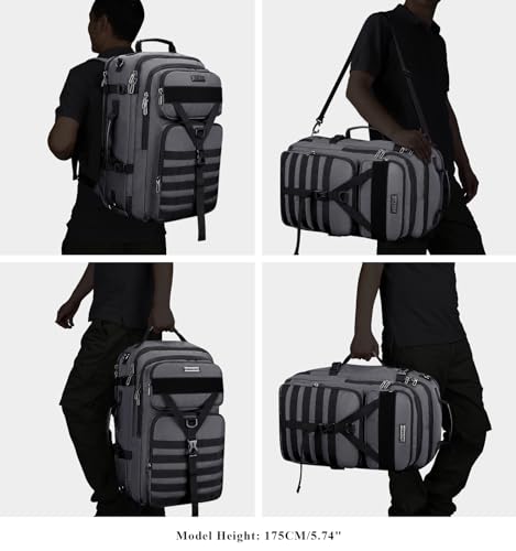 WITZMAN Carry On Travel Backpack for Men Large Convertible 45L Duffle Bag fit 17 Inch Laptop and Toiletry Bag Lightweight Bathroom Bag Water-resistant2