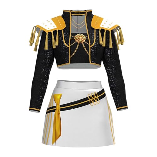 Demon Costume Hunters Outfit for Kids Girls Skirt Set Halloween Costumes 2 Piece with Jacket and Skirt