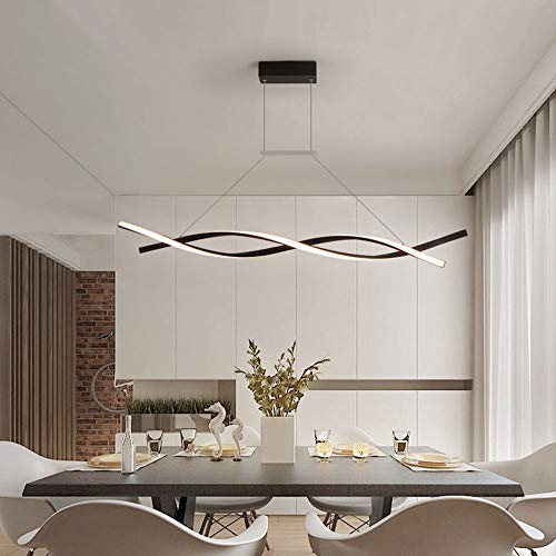 Moderna Lámpara de Mesa LED Colgante Regulable Lámpara de Comedor Salón Dormitorio Hotel Altura Regulable Interior Techo Lámpara Colgante con Mando a Distancia para Hotel Estudio Casa Habitación Decor Cover