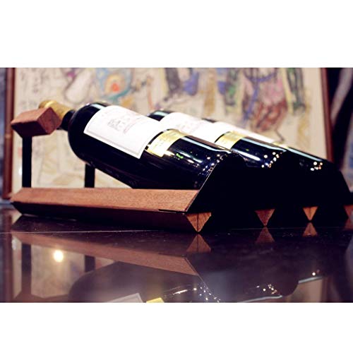 Soporte para 3 Botellas de Vino de Madera y Metal miniatura 4