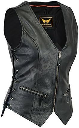 A&H Apparel Women Motorcycle Biker Classic Vest Genuine Cowhide Leather Vest With Gun Pocket A&H Apparel Women Motorcycle Biker Classic Vest Genuine Cowhide Leather Vest With Gun Pocket