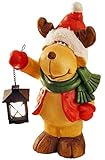 Mit Metall-Laterne: Die Weihnachtsfigur hält eine kleine Laterne aus Metall an der Hand. Diese kann mit einem Teelicht oder LED-Teelicht bestückt werden (nicht im Lieferumfang enthalten). Die Weihnachtsdekoration Rentier sorgt damit für ein schönes Lichtspiel.