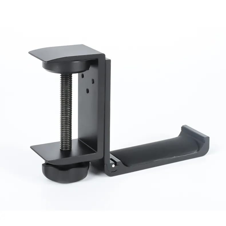 KD Essentials Kopfhörer Halterung & Headset Haken für mehr Ordnung auf dem Schreibtisch und im Büro, Gaming Headset Halter – werkzeugfreie Montage an der Tischkante (hochfestes Aluminium, schwarz)