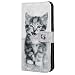 Produktbild S10 Handytasche Kompatible für Samsung Galaxy S10 Hülle 3D Glitzer Muster PU Leder Tasche Handyhülle Wallet Flip Case Cover Mädchen Schutzhülle Skin Ständer Klappbar Schale Bumper Magnet Deckel-Katze