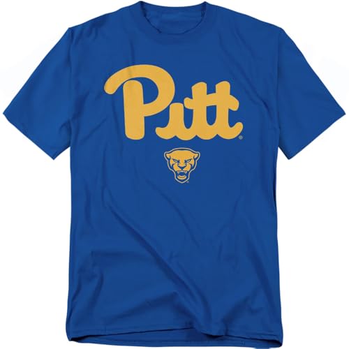 LOGOVISION University of Pittsburgh One Color Arched Unisex Adult T Shirt, Royal, Small