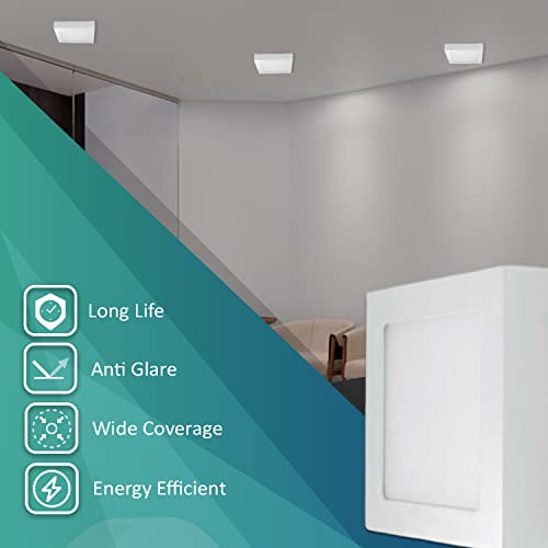 Image of Jaquar Lighting 6-Watt LED Nero Surface Mounted Square Panel Light (390 Lumen, Cool White)