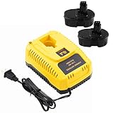 2Pack 3.75Ah DC9096 Replacement Battery Compatible with Dewalt 18V Battery DC9098 DC9099 DW9099 DW9098 18Volt XRP + Replacement DC9310 Charger Compatible with Dewalt 7.2-18V Ni-Cad Ni-Mh Battery