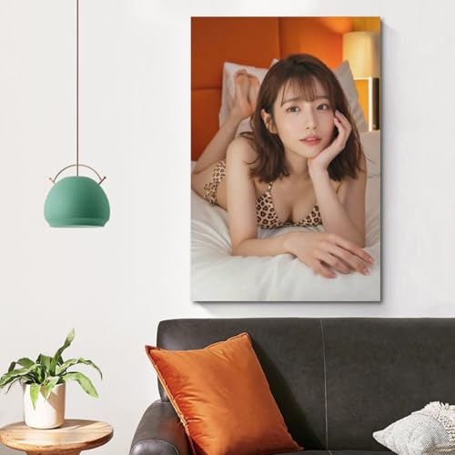 河北彩花有名な女優ポスターキャンバスの現代様式の部屋の装飾の版画掛かる絵画室内装飾の家のアートワーク08x12inch(20x30cm) [4]