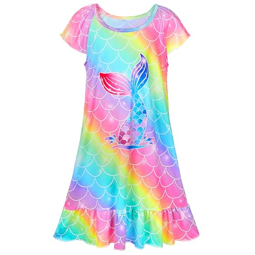 Play Tailor Girls Nightgowns Toddler Pajamas Mermaid Girls Princess Dress Sleepwear Night Gowns for Little Kids