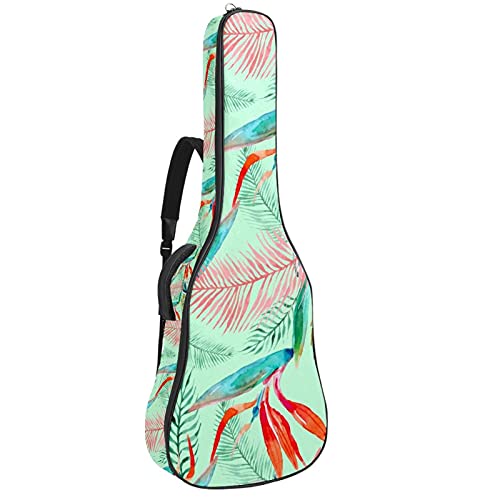 Housse de guitare 106 cm à motif tropical avec bandoulière réglable pour basse et folk