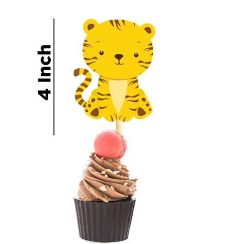 Image of Pixelfox Jungle Theme Birthday Decoration Kit - 48 Pcs Safari Party Supplies | Green & Gold Metallic Balloons, Paper Banner Combo | Wild One Party Decor for Kids