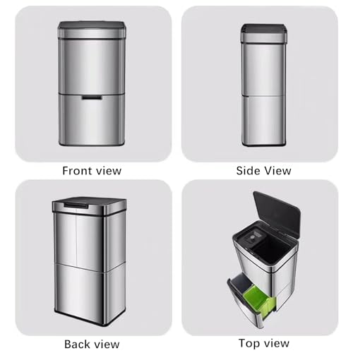 Caneca de basura cocina de acero inoxidable 67L miniatura 4