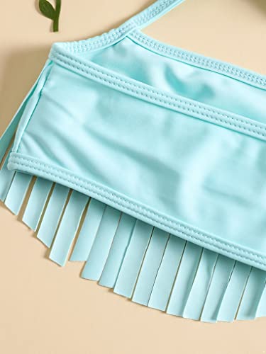 Nyeemya Baby Girl Swimsuit Baby Tassels Bathing Suits 2 Piece Infant Mermaid Bikini Set For Toddler Swimwear Green 6-12 Months #TOP2