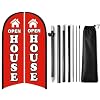 Open House Flag for Businesses, 9.18FT Double-Sided Open House Signs for Real Estate with Pole Kit & Ground Stake