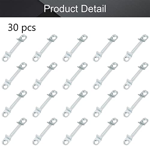 Image of MroMax 30PCS Sawtooth Picture Hangers Iron Picture Hangers 1.69 inch x 0.31 inch Double Hole Picture Frames Hangers for Hanging Clock Paintings Artwork Picture Frame Hook Photos Silver