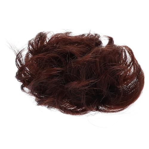 BESTYASH Falso Ondulado De Postizo De Natural Para Mujeres Extensión Color Castaño Oscuro Pieza Para Peinados Recogidos y Casuales