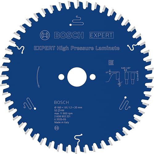 Bosch 1x Lame de scie circulaire filaire EXPERT High Pressure Laminate (pour HPL, Stratifié à haute pression, Ø mm, Professional Accessoire Scies...