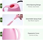 Arrosoir Bamworld pour plantes d'intérieur, arrosoir à long bec pour plantes de jardin, petit arrosoir pour fleurs d'intérieur, 1.8L 60oz 1/2 gallon (rose)