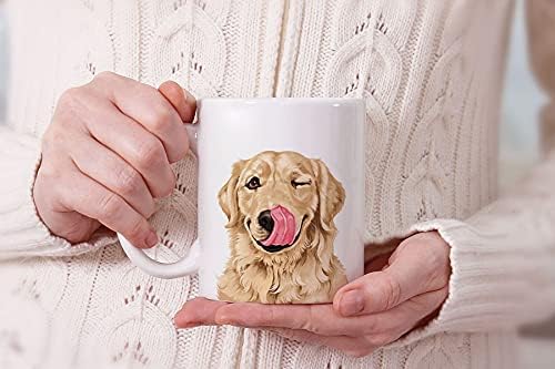 Miniatura 7 de MUGBREW Cute Winking Golden Retriever - Taza de café de cerámica, 11 onzas