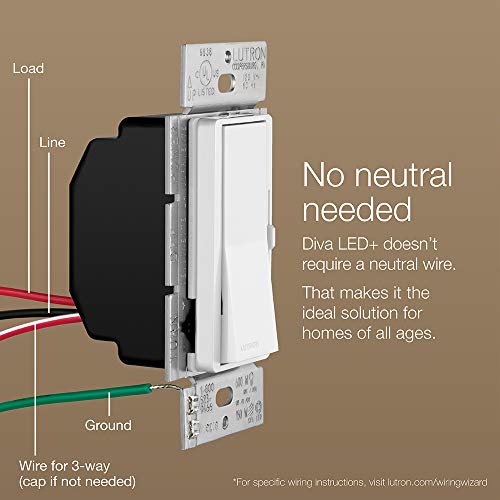 Lutron Dvcl-153P-2-Wh White Diva C.l Dimmer Switch (2 Pack) | For Dimmable Led, Halogen And Incandescent Bulbs, Single-Pole Or 3-Way | Dvcl-153P-Wh, 2 Count #TOP1