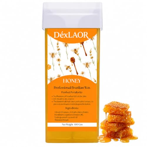 Image of Women Liposoluble Soft Wax Refill Roll-on Cartridge for Full Body Waxing Hair Removal (Honey)