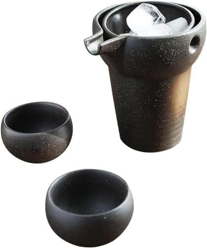 Sake-Set, japanische Sake-Flasche 170 ml und 2 Sake-Becher-Set für kalte alkoholische Getränke